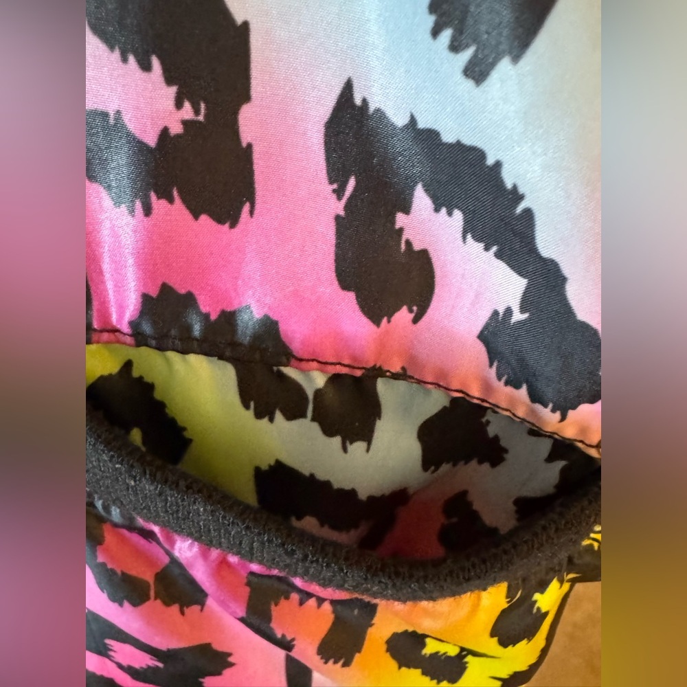 Abbey Dawn Avril Lavigne Rainbow Leopard Jacket Y2K‎ Scene Windbreaker S - Picture 9 of 17